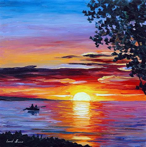 sunset painting on canvas